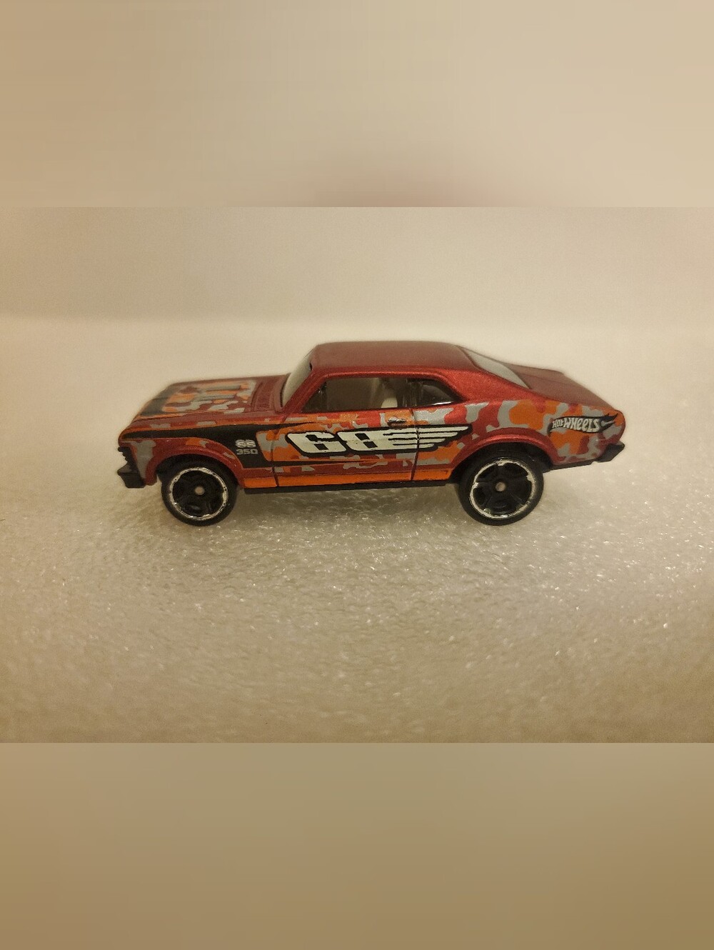 2008 Hot Wheels Camouflage ‘68 Chevy Nova SS 350 Red Loose 1:64 Die Cast 1968